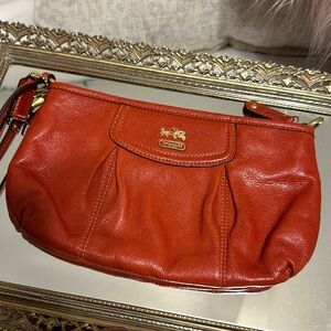 Coach Orange Leather Clutch